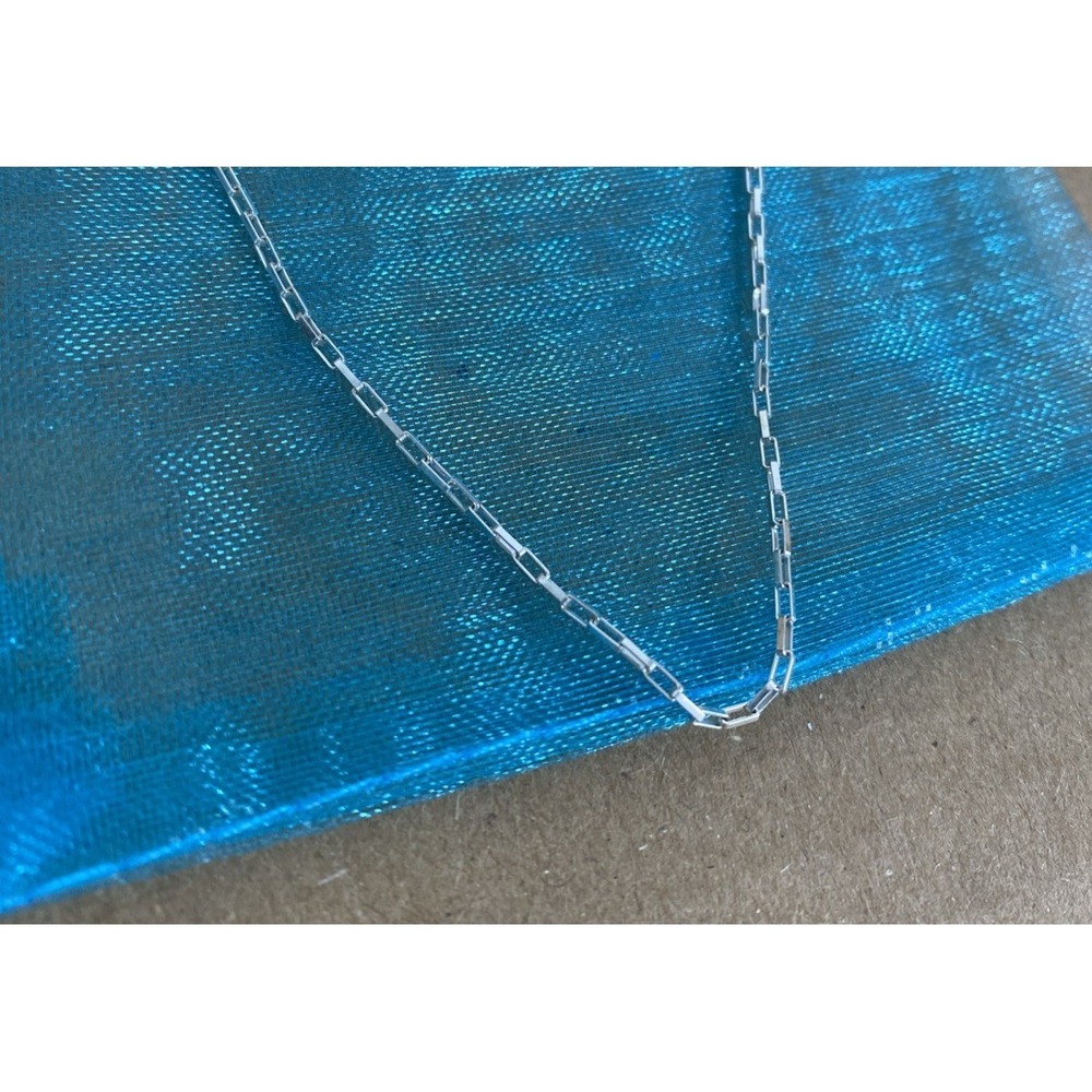 .925 Sterling Silver wide Box Chain Necklace layering 16 inch DESIGNER BRAND NEW - Picture 5 of 5